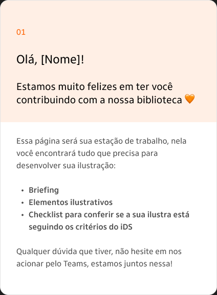 Página de boas-vindas do kit de contribuição